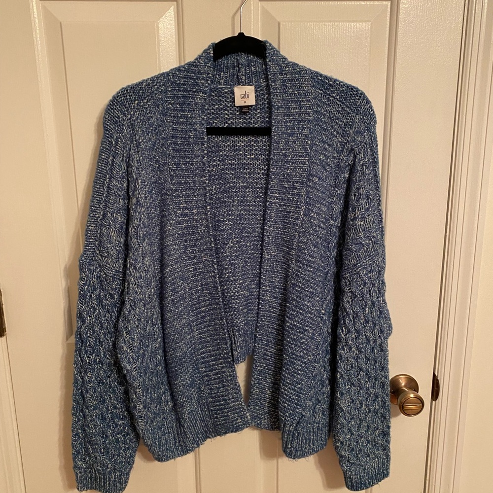 CAbi Textured Blue Cardigan Sweater